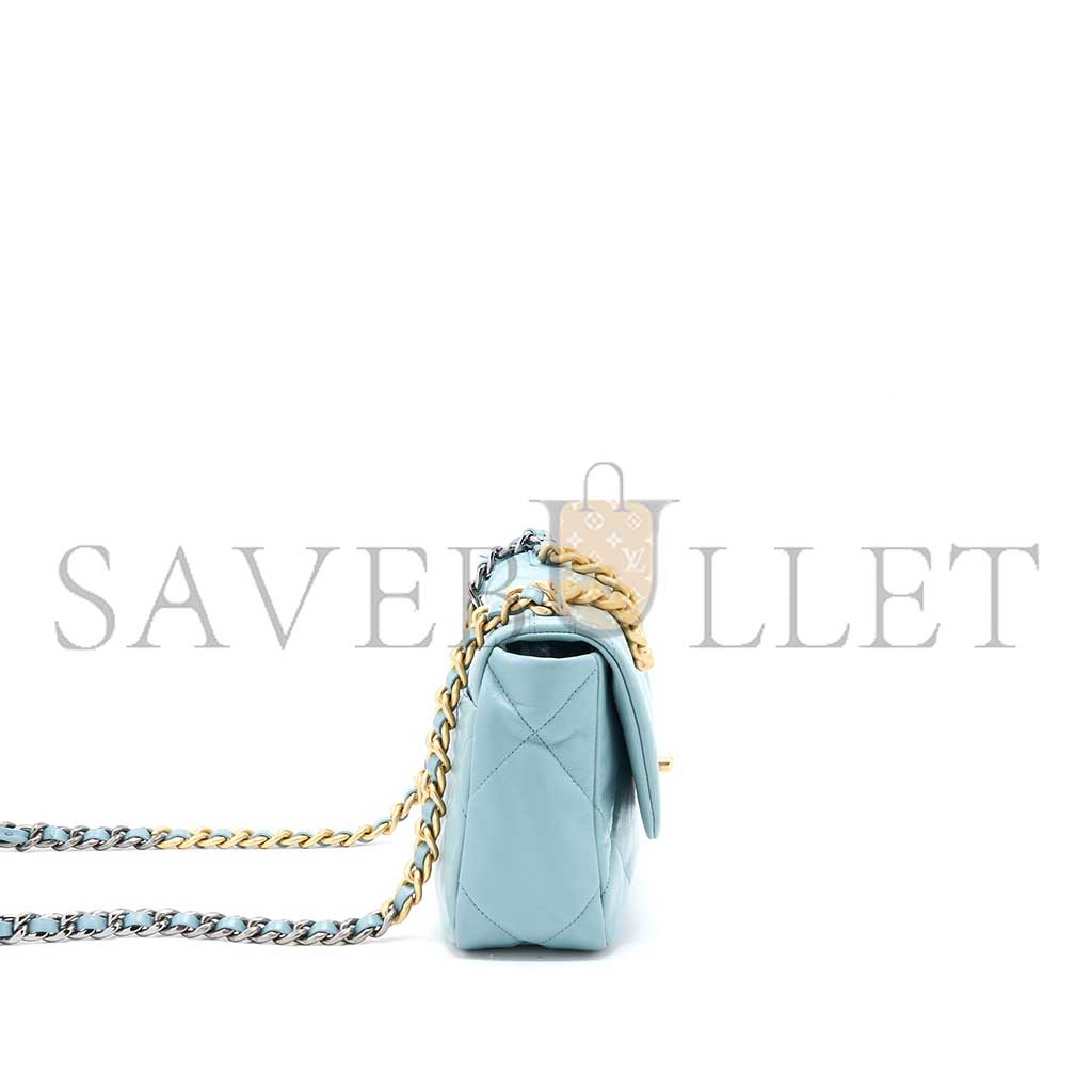 Ch*el 19 bag lambskin light blue multicolour hardware as1160 (26*16*9cm)